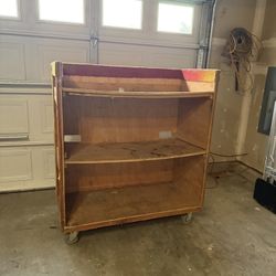 Wood Shelf On Casters 