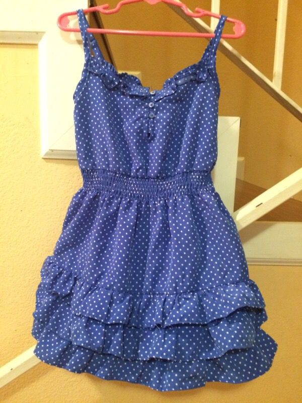 Blue polkadot dress