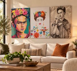 Frida Kahlo Canvas Wall Art Set of 3