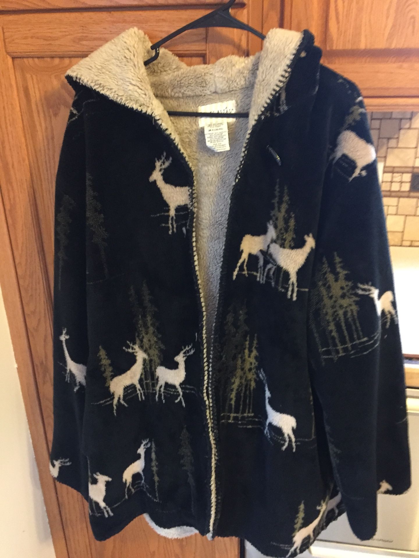 Fleece lined Jacket with Deer size 2X