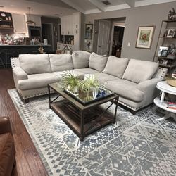 Cream Colored Sectional Couch - Seats 5+