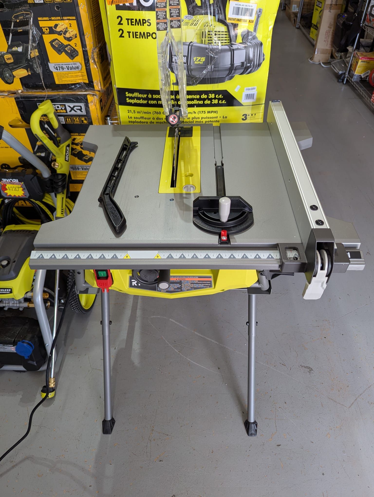 RYOBI 15 Amp 10 in. Compact Portable Corded Jobsite Table Saw with Folding Stand Used Like New