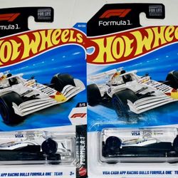 2026 Hot Wheels White Formula 1 Visa Cash App Racing Bulls F1 Team  - Lot Of 2