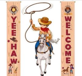 Western Cowboy Birthday Party Banners