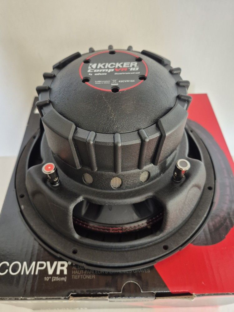 KICKER ( 1 ) 10 INCH DUAL 4 OHM VOICE COIL CAR SUBWOOFER 700 WATTS ( BRAND NEW PRICE IS LOWEST INSTALL NOT AVAILABLE )