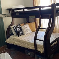 Solid Wood Twin Over Full Bunk Bed 