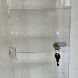 Acrylic Display 7.5 x 7 x 22 " with hinged door, lock and set of keys