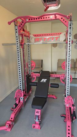 Pink RitFit M3 Pro + bench + waiting plates