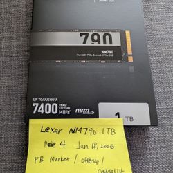 1TB Lexar NM790 NVME PCIE 4 SSD Solid Date Drive