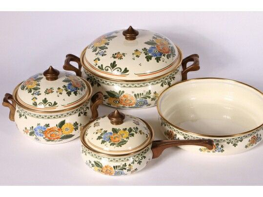 VINTAGE GERMAN ASTA ENAMEL COOKWARE GROUP, NEAR MINT CONDITION!
