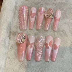 Hand made press on nail Size:S