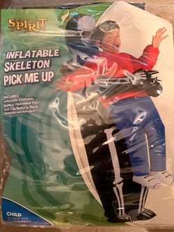 Inflatable skeleton pick me up custome