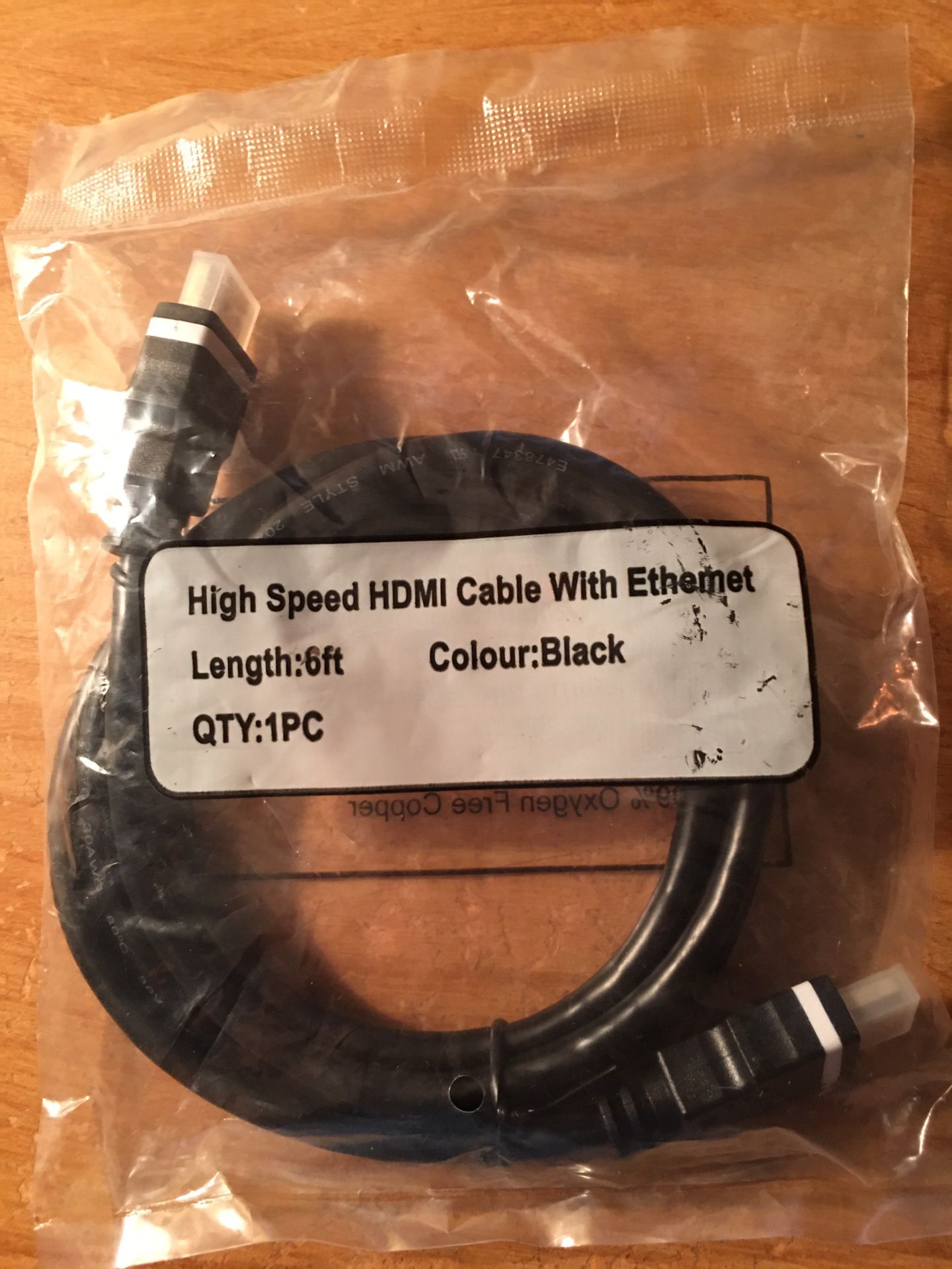 6 Ft. HIGH SPEED HDMI WITH ETHERNET (Last 50)