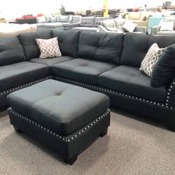 Sectional  Sofa Set With Ottoman 