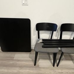 IKEA Black Table w/ 2 Chairs 