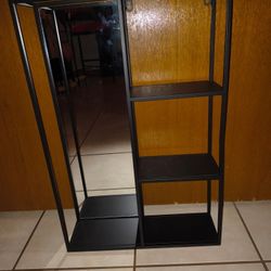 Metal Shelf With Mirror 60"X 40"