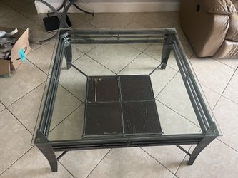 Glass coffee table