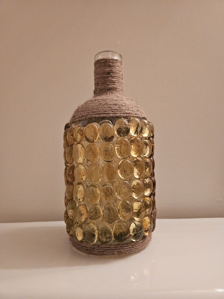Yellow/Gold Bottle Candle Holder NEW