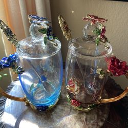 New ornate glass mug set