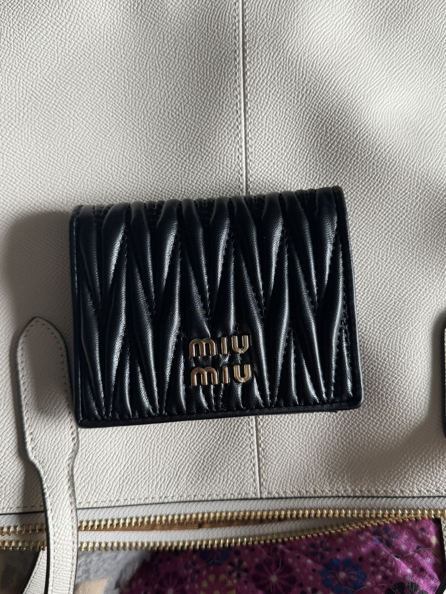 Miu Miu Small matelassé nappa leather wallet