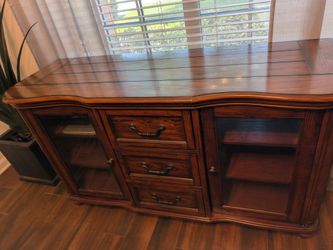Solid wood entertainment center
