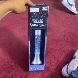 Blue Glitter Lamp