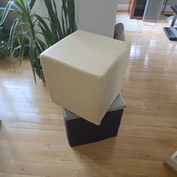 Ottoman/ Leather Cube/ Seat