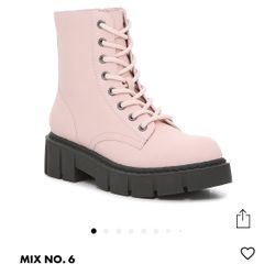 PINK COMBAT BOOTS Size 9