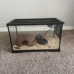 Reptile Glass Tank With Electric Heater And Accessories 