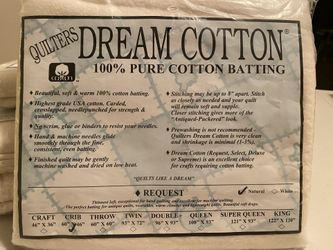 Quilters Cotton Batting Crib Size 