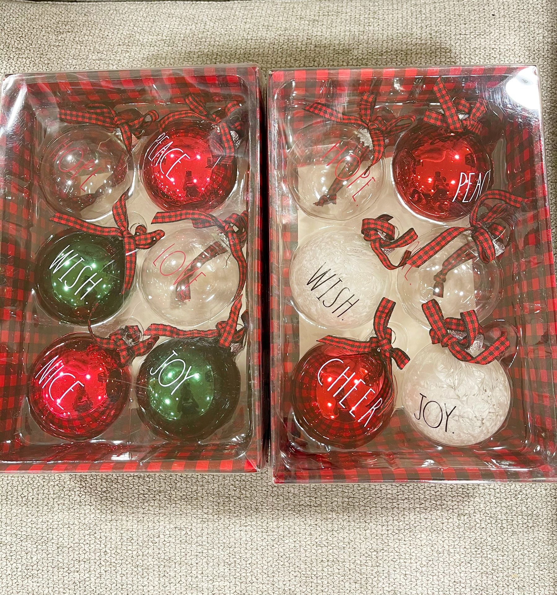 Rae Dunn Christmas Ornaments ( set of 12)