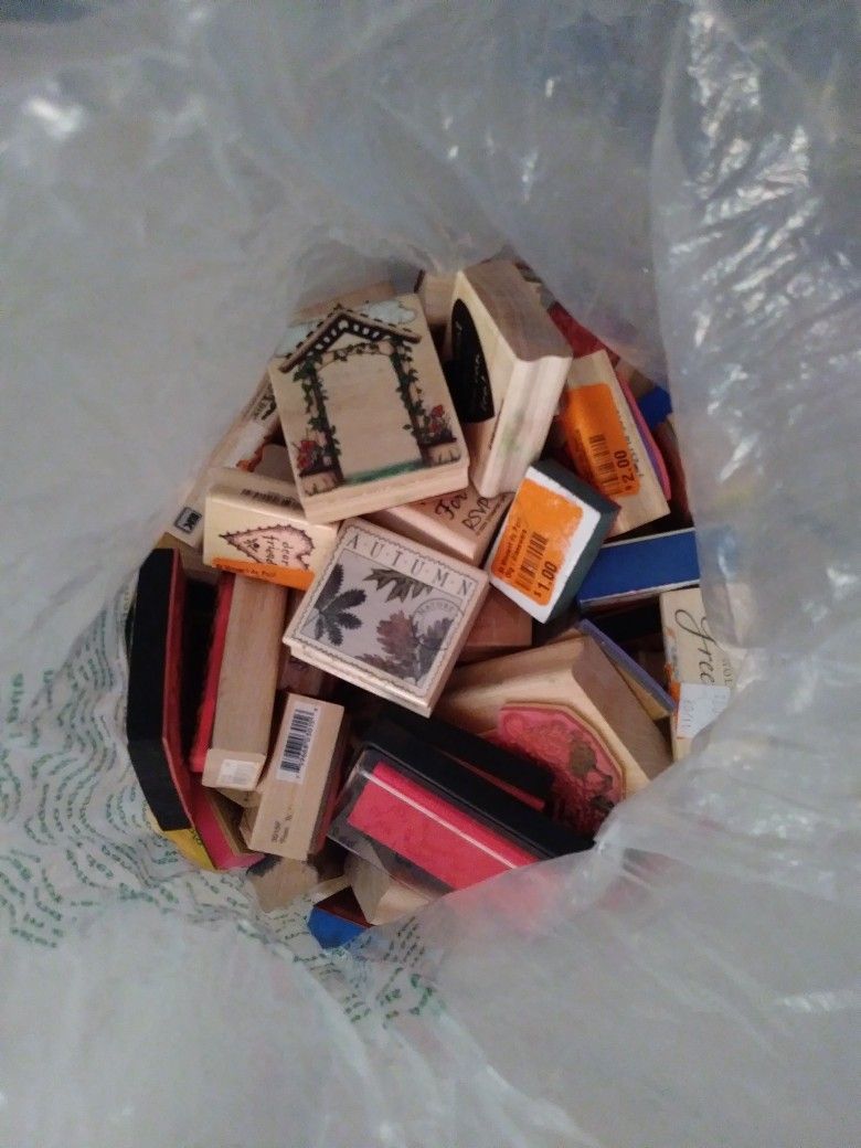 Approx 60 - 80 Rubber N Wood Stanps Huge Variety