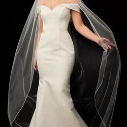 Chapel Length Veil with Pencil Edge - Davids Bridal