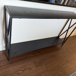 Black Wood & Metal Entry Table