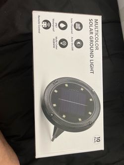 Multicolor Solar Ground Lights (10 Pack) - Waterproof, Brand New