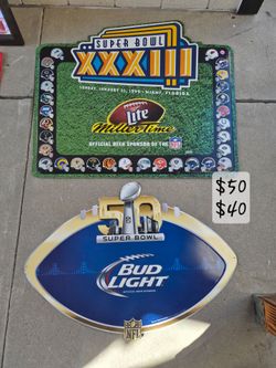Man cave metal bar signs & promo mirrors