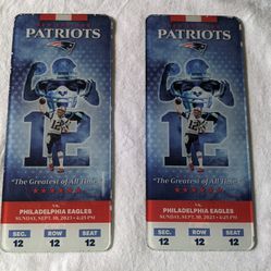 2 Patriot Souvenir Tickets 