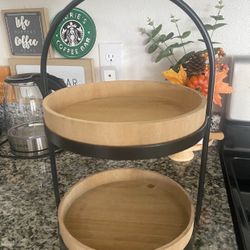 2 Tier Farmhouse Wooden Tray 