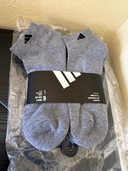 NEW Adidas Low Cut Socks 6-Pack Gray Large 8-12