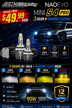 Switch back led bulbs for headlights and fog lights
