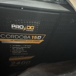 PRO DG CORDOBA 15A 2-way Professional Active Speaker 2400 Watts DJ PA Speaker, Integrated 2-Channel Mixer with DSP Control and Durable Desi