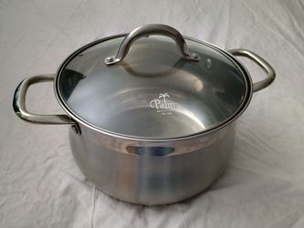 6.188 QUART PALM RESTAURANT METAL POT WITH LID