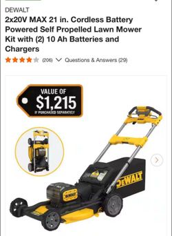 Dewalt 2x20V MAX 21 in. Cordless Battery Powered Self Propelled Lawn Mower Kit with (2) 10 Ah Batteries and Chargers  new