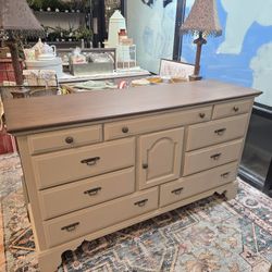 Refinished 9 Drawer Dresser W/ Storage