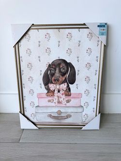 Dachshund Puppy Framed Wall Art Print 16x20