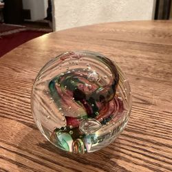 Studio Art Glass Paperweight Swirl