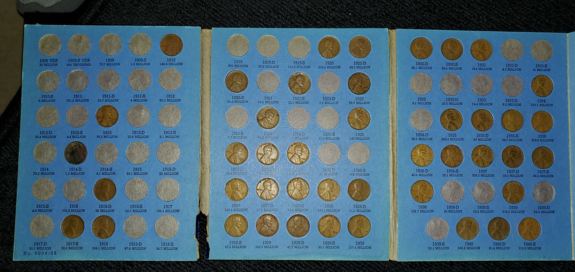 Lincoln head cent 1909 to 1940.