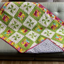 Handmade Lap Quilt - Playful Cat Theme