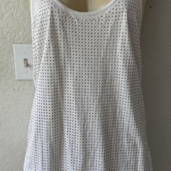 Rare Discontinued White Jennifer Lopez Rhinestone Blouse Tank 