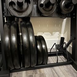 Urethane Weight Plates, + Olympic Bar 